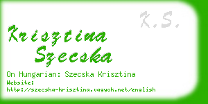 krisztina szecska business card
